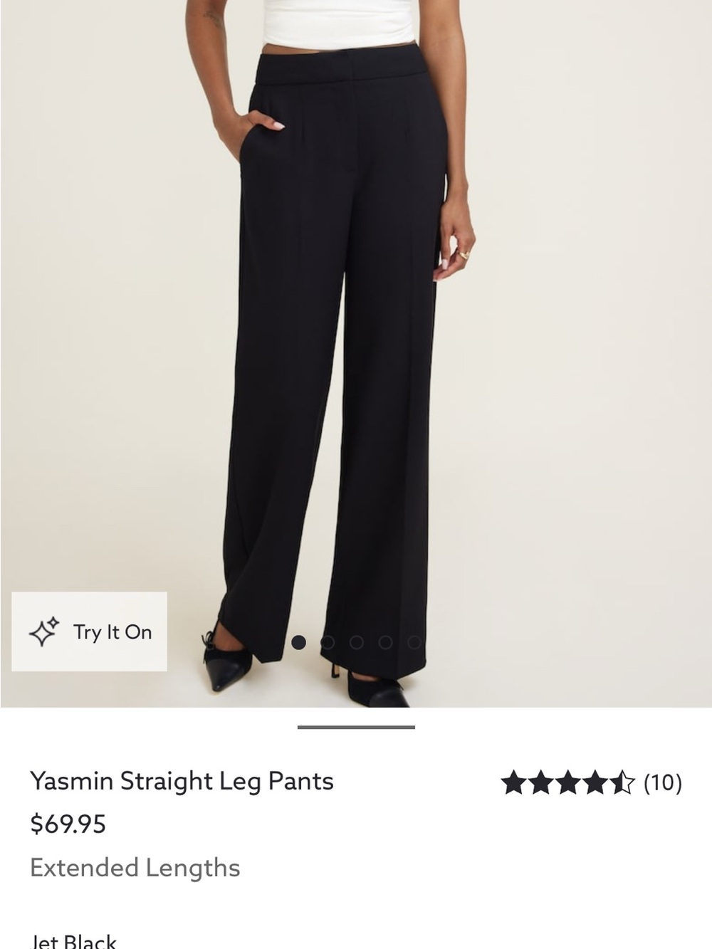 Dynamite Yasmin Straight Leg Pants (Short length) — Jet Black